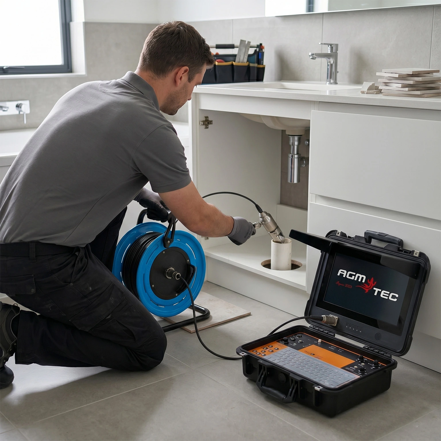 Inspection verticale avec endoscope en plomberie