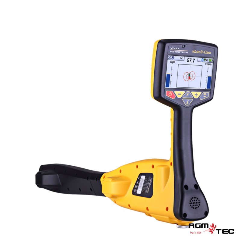 Localisateur de sonde canalisation vLoc3-Cam avec écran de mesure, utilisé sur chantier réseau